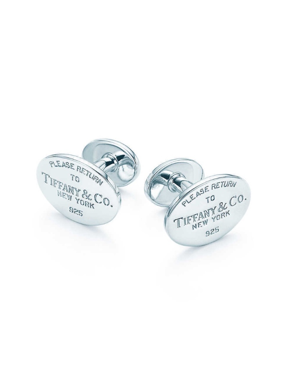 Tiffany & Co. Sterling Silver Return to Oval Cuff Links